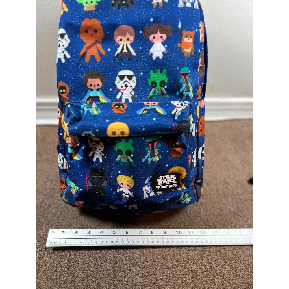 Loungefly‎ Star Wars Backpack Chibi Characters Blue Canvas Good Preowned